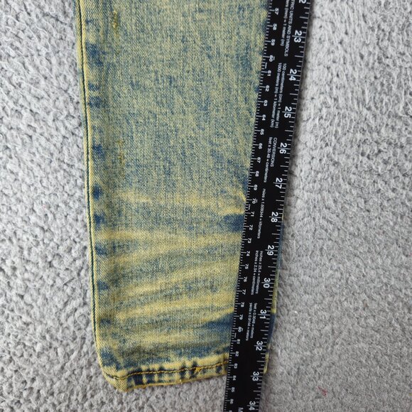 mnml X146 Stretch Denim Jeans Mens 28 Blue Distressed Slim Fit Stacked Skinny - Picture 11 of 16